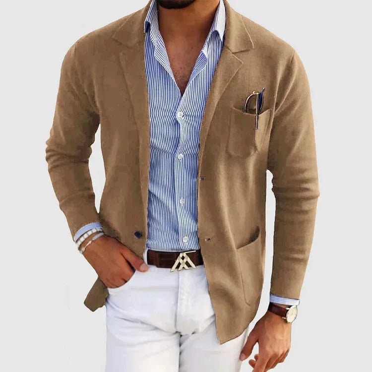 Men's Casual Blazer Jacket with Notch Lapel and Button Pockets 1