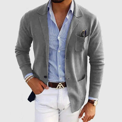 Men's Casual Blazer Jacket with Notch Lapel and Button Pockets 2