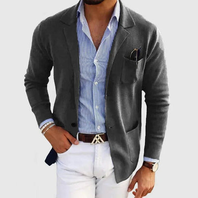 Men's Casual Blazer Jacket with Notch Lapel and Button Pockets 4