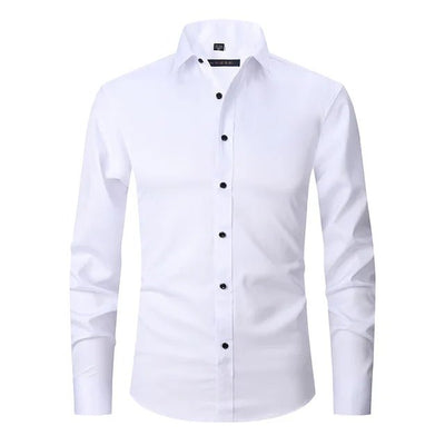 Men's Dress Shirt Slim Fit Stretch - Wrinkle-Free White Dress Shirt for Business and Casual Wear 0