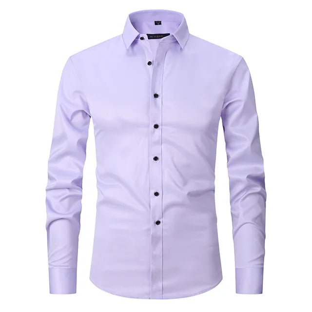 Men's Dress Shirt Slim Fit Stretch - Wrinkle-Free White Dress Shirt for Business and Casual Wear 10