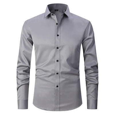 Men's Dress Shirt Slim Fit Stretch - Wrinkle-Free White Dress Shirt for Business and Casual Wear 1