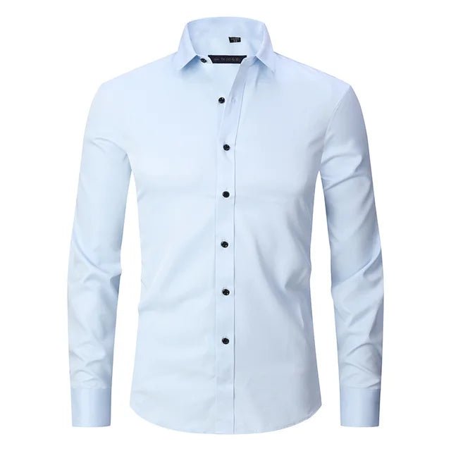 Men's Dress Shirt Slim Fit Stretch - Wrinkle-Free White Dress Shirt for Business and Casual Wear 9