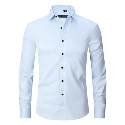 Men's Dress Shirt Slim Fit Stretch - Wrinkle-Free White Dress Shirt for Business and Casual Wear 9