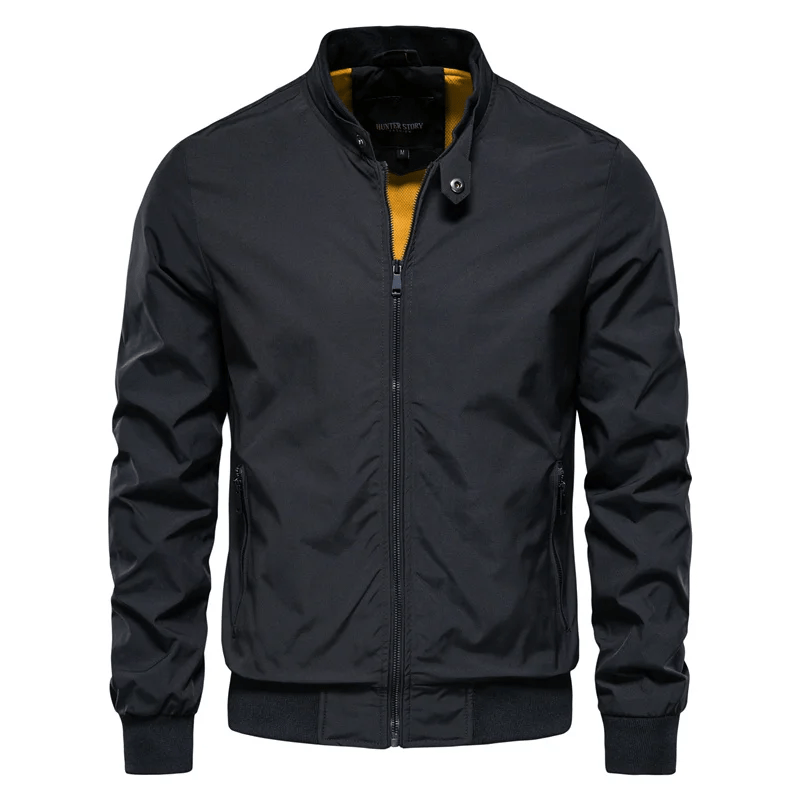 Men's Jacket Lightweight Bomber with Ribbed Collar - Stylish Summer Wear 0