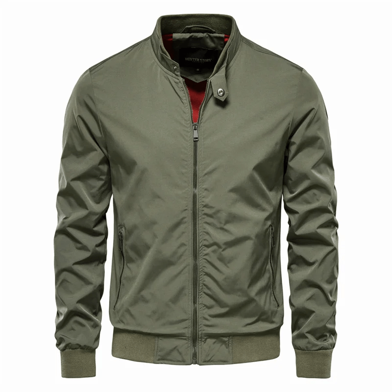 Men's Jacket Lightweight Bomber with Ribbed Collar - Stylish Summer Wear 1