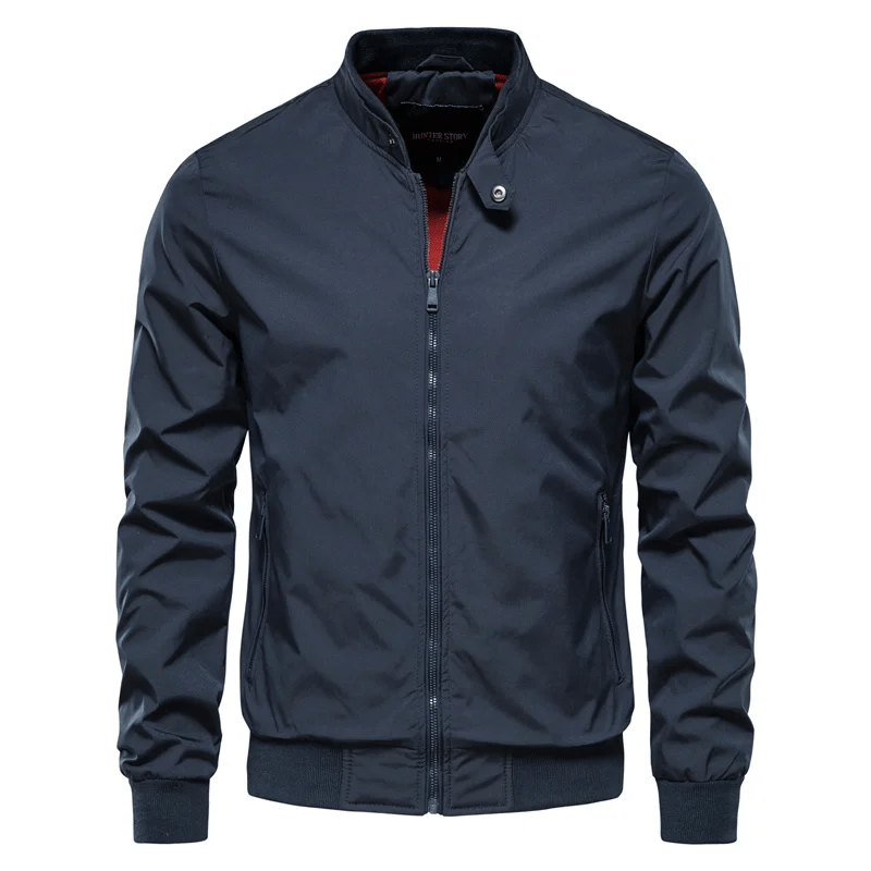 Men's Jacket Lightweight Bomber with Ribbed Collar - Stylish Summer Wear 2