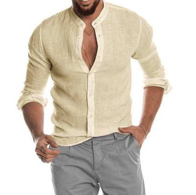 Men's Linen Shirt Elegant Design Lightweight Breathable Casual Summer Style 1