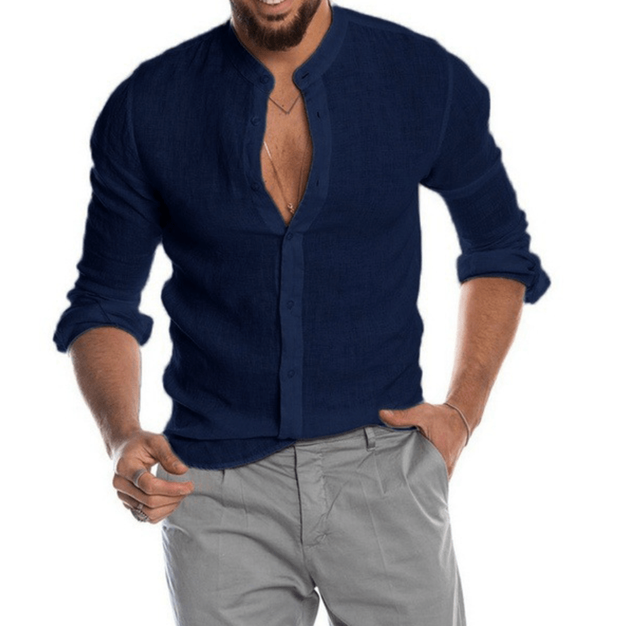 Men's Linen Shirt Elegant Design Lightweight Breathable Casual Summer Style 2