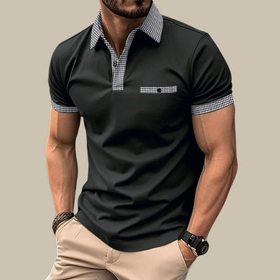 Men's Polo Shirt Casual Style with Checkered Collar 2