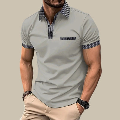 Men's Polo Shirt Casual Style with Checkered Collar 3