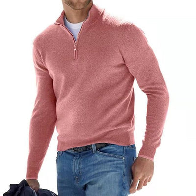 Men's Pullover V-Neck with Zipper Detail 0