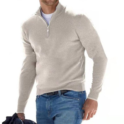 Men's Pullover V-Neck with Zipper Detail 1