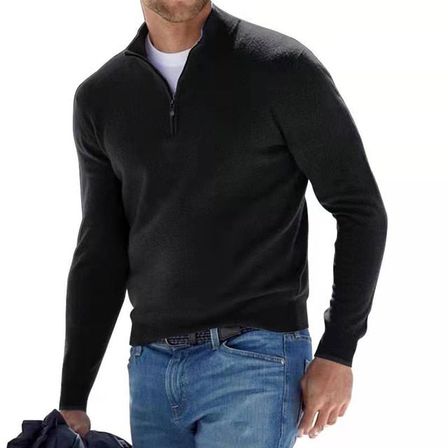 Men's Pullover V-Neck with Zipper Detail 5