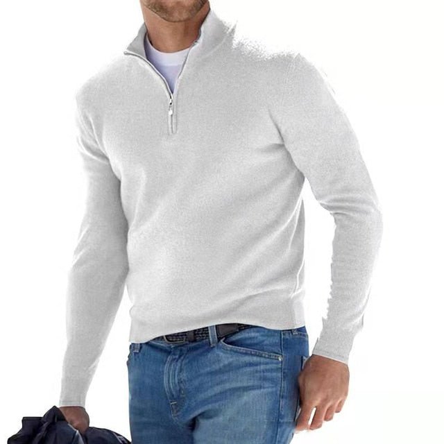 Men's Pullover V-Neck with Zipper Detail 6
