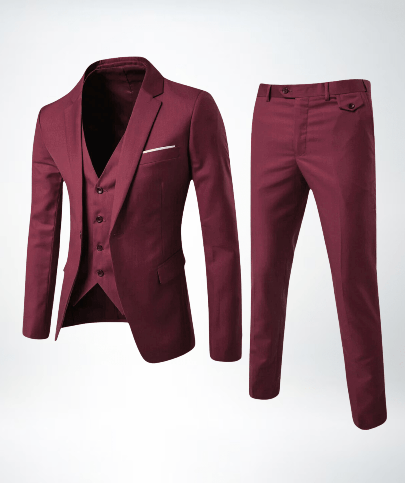 Men's Suit Three-Piece Tailored Fit Wedding Suit 4