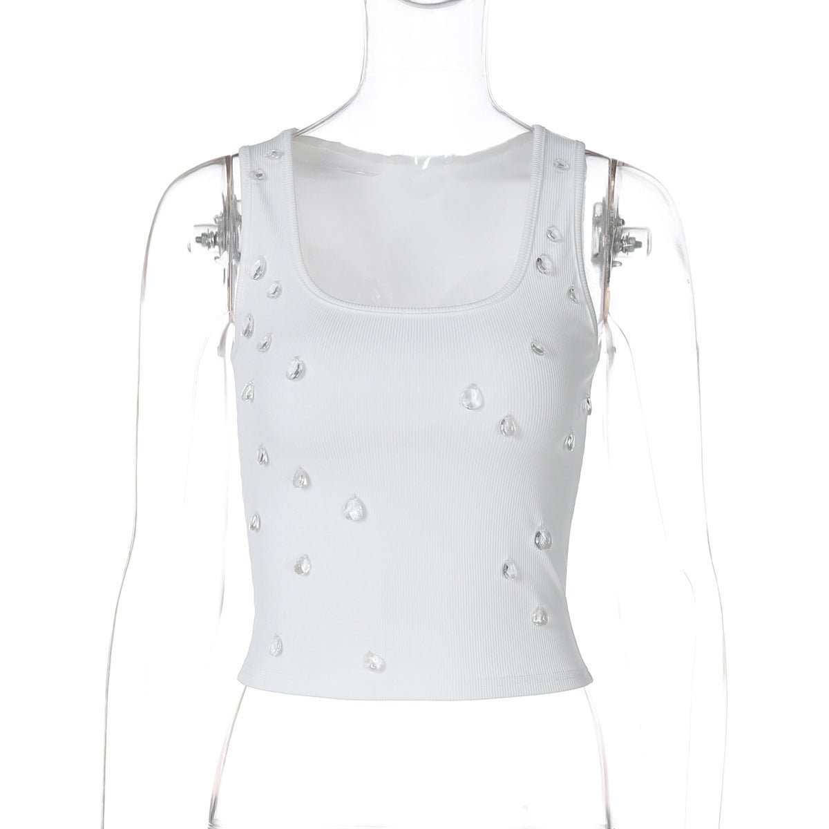 Women's Crop Top with Decorative Detail and Fitted Cut 0