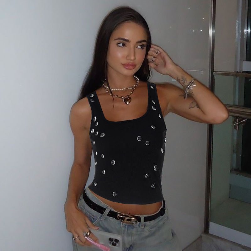 Women's Crop Top with Decorative Detail and Fitted Cut 4