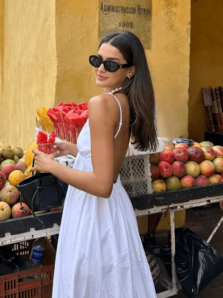 Women's Maxi Dress Deep V-Neck Open Back 2