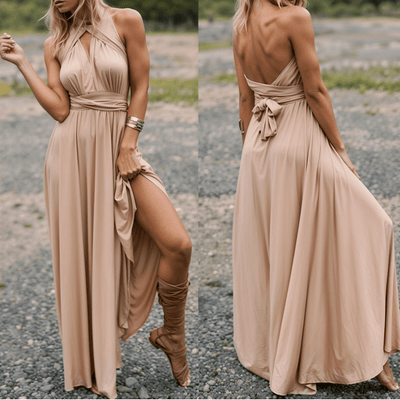 Women's Maxi Dress Wrap Style Elegant V-Neck 8