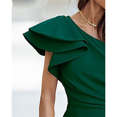 Women's One-Shoulder Summer Dress Elegant Cocktail Style 3