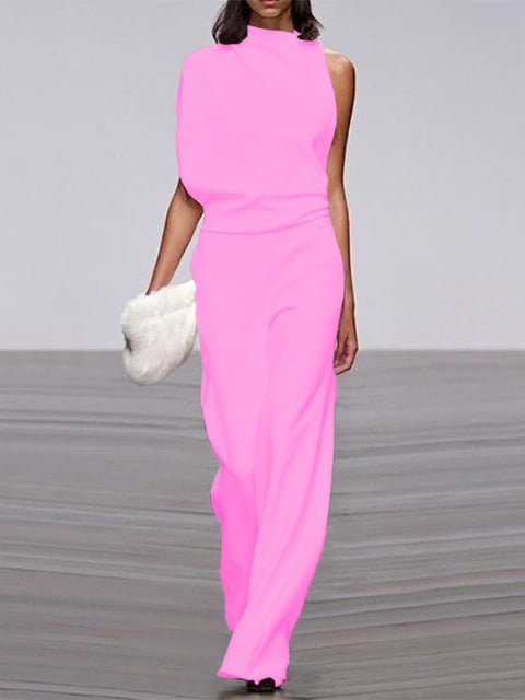 Women's Wide Leg Sleeveless Jumpsuit Elegant Summer Outfit 2