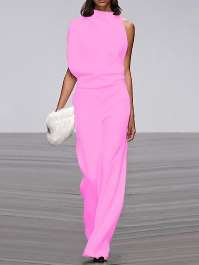 Women's Wide Leg Sleeveless Jumpsuit Elegant Summer Outfit 2