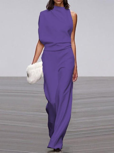 Women's Wide Leg Sleeveless Jumpsuit Elegant Summer Outfit 3