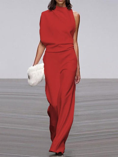 Women's Wide Leg Sleeveless Jumpsuit Elegant Summer Outfit 6