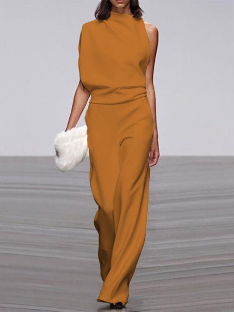 Women's Wide Leg Sleeveless Jumpsuit Elegant Summer Outfit 8